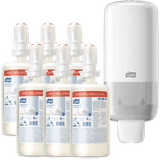 Kit: 1 Dispenser Espuma Branco + Sabonete Espuma Tork Antimicrobial 6 frascos