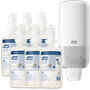Kit-1-Dispenser-Espuma-Branco---Sabonete-Espuma-Tork-Suave-6-frascos