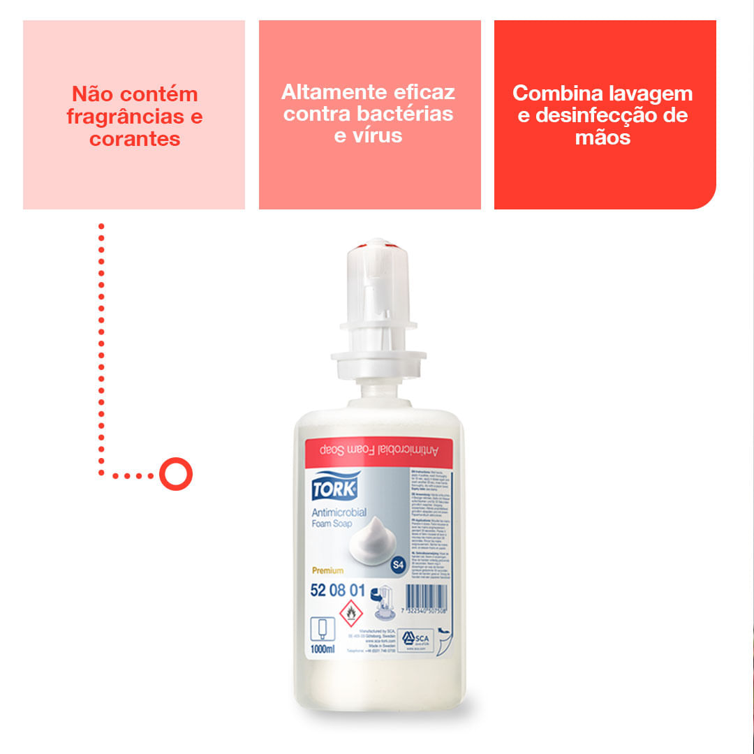 SaboneteEspumaTorkAntimicrobial6frascosde1litrocada