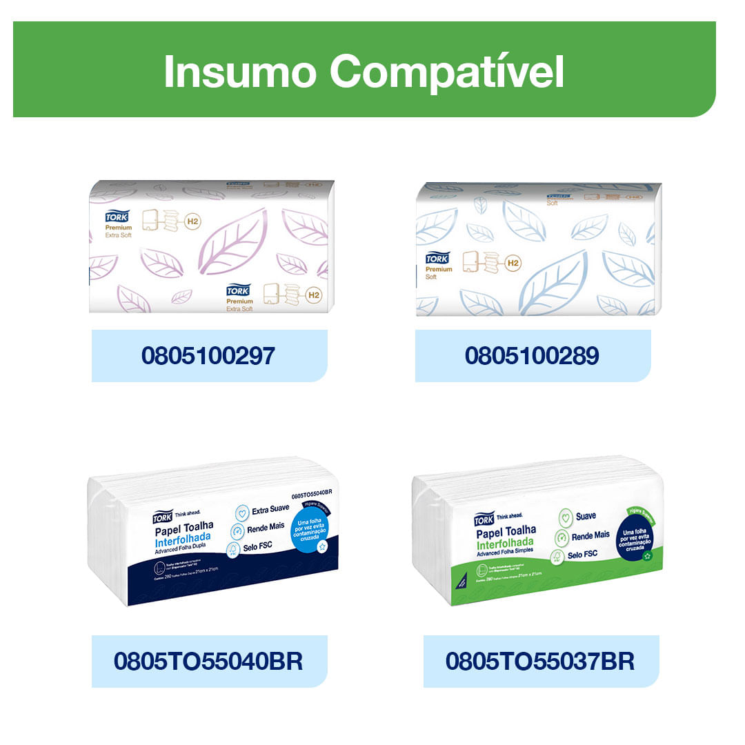 DispenserparaPapelToalhaInterfolhadoTorkBranco