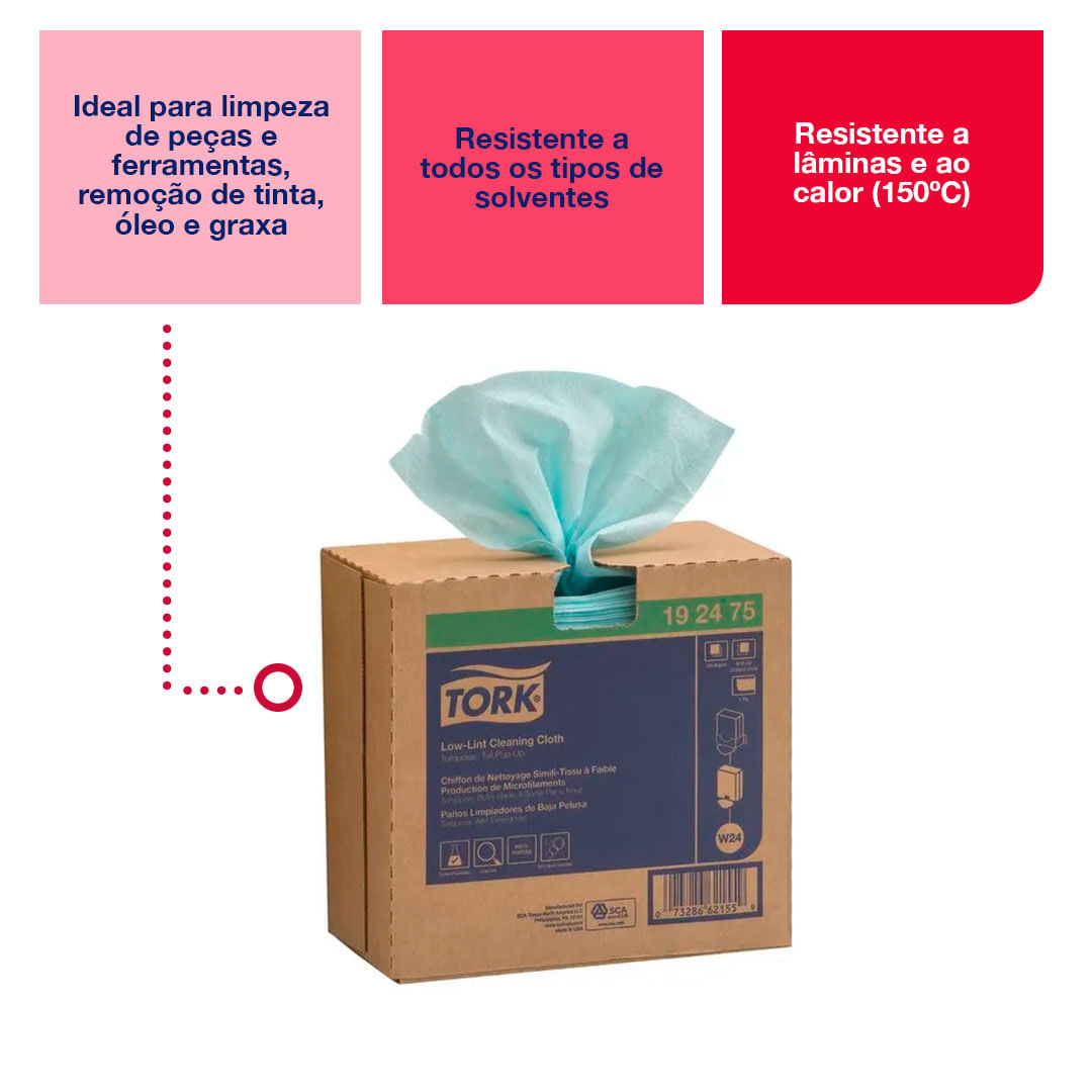 TorkWiperLowLintPopUpCaixacom100folhas
