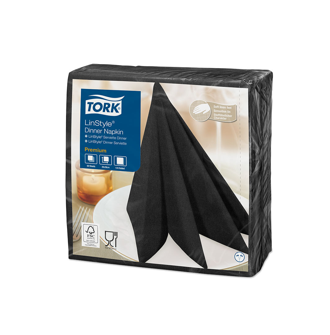 GuardanapoLINSTYLE®PremiumTorkPreto50folhas
