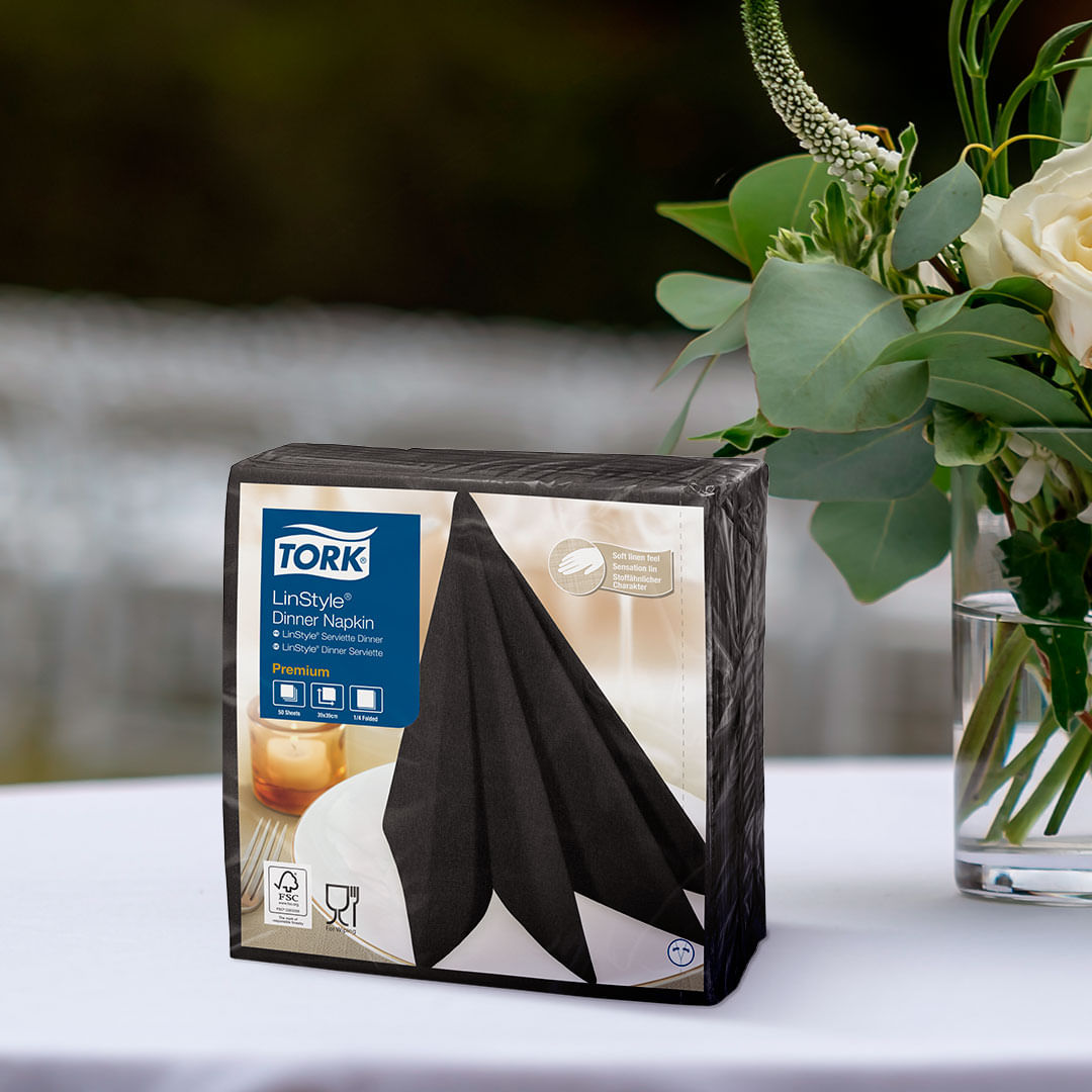 GuardanapoLINSTYLE®PremiumTorkPreto50folhas